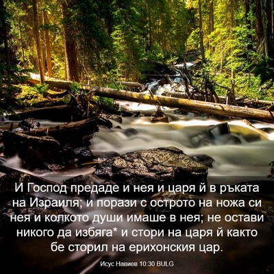 Picture 03 - Исус Навиев 10:30 BULG - И Господ предаде и нея и - Bible Verse Picture