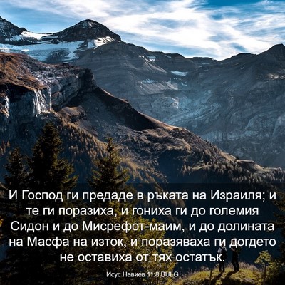 Picture 03 - Исус Навиев 11:8 BULG - И Господ ги предаде в - Bible Verse Picture