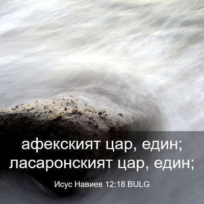 Picture 03 - Исус Навиев 12:18 BULG - афекският цар, един; - Bible Verse Picture