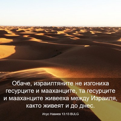 Picture 03 - Исус Навиев 13:13 BULG - Обаче, израилтяните не - Bible Verse Picture