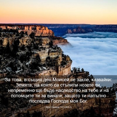 Picture 03 - Исус Навиев 14:9 BULG - За това, в същия ден Моисей - Bible Verse Picture
