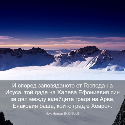 Picture 03 - Исус Навиев 15:13 BULG - И според заповяданото от - Bible Verse Picture