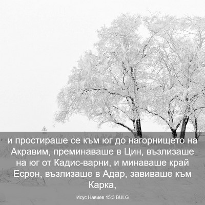 Picture 03 - Исус Навиев 15:3 BULG - и простираше се към юг до - Bible Verse Picture
