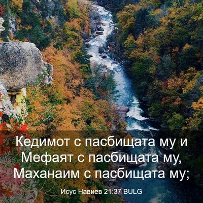 Picture 03 - Исус Навиев 21:37 BULG - Кедимот с пасбищата му и - Bible Verse Picture