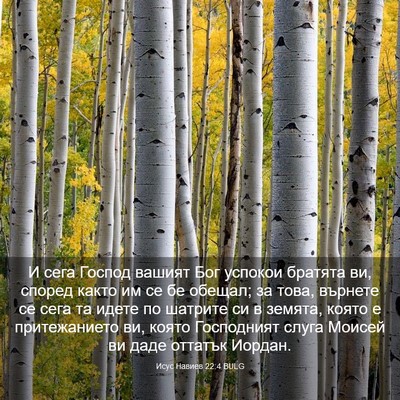 Picture 03 - Исус Навиев 22:4 BULG - И сега Господ вашият Бог - Bible Verse Picture