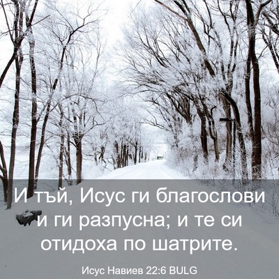 Picture 03 - Исус Навиев 22:6 BULG - И тъй, Исус ги благослови и - Bible Verse Picture