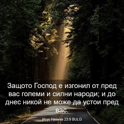 Picture 03 - Исус Навиев 23:9 BULG - Защото Господ е изгонил от - Bible Verse Picture