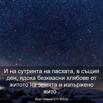 Picture 03 - Исус Навиев 5:11 BULG - И на сутринта на пасхата, в - Bible Verse Picture