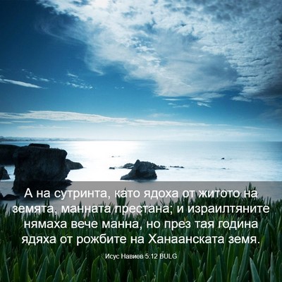 Picture 03 - Исус Навиев 5:12 BULG - А на сутринта, като ядоха - Bible Verse Picture