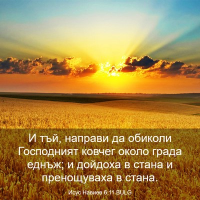 Picture 03 - Исус Навиев 6:11 BULG - И тъй, направи да обиколи - Bible Verse Picture