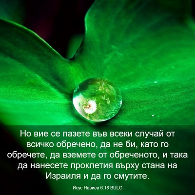 Picture 03 - Исус Навиев 6:18 BULG - Но вие се пазете във всеки - Bible Verse Picture