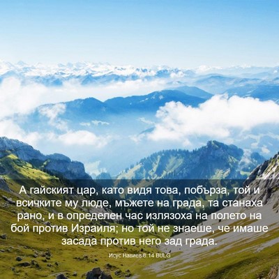 Picture 03 - Исус Навиев 8:14 BULG - А гайският цар, като видя - Bible Verse Picture