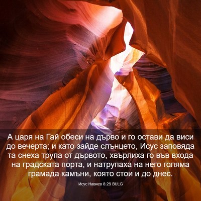 Picture 03 - Исус Навиев 8:29 BULG - А царя на Гай обеси на - Bible Verse Picture