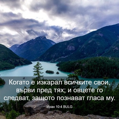 Picture 03 - Йоан 10:4 BULG - Когато е изкарал всичките - Bible Verse Picture