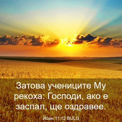 Picture 03 - Йоан 11:12 BULG - Затова учениците Му - Bible Verse Picture