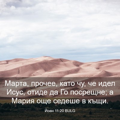 Picture 03 - Йоан 11:20 BULG - Марта, прочее, като чу, че - Bible Verse Picture