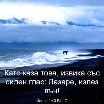 Picture 03 - Йоан 11:43 BULG - Като каза това, извика със - Bible Verse Picture