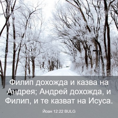 Picture 03 - Йоан 12:22 BULG - Филип дохожда и казва на - Bible Verse Picture