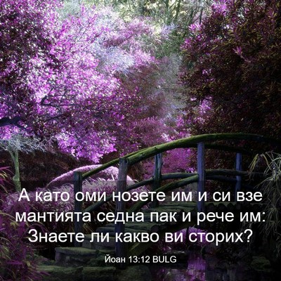 Picture 03 - Йоан 13:12 BULG - А като оми нозете им и си - Bible Verse Picture