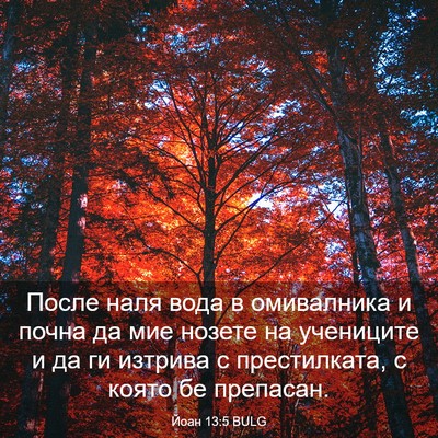 Picture 03 - Йоан 13:5 BULG - После наля вода в - Bible Verse Picture