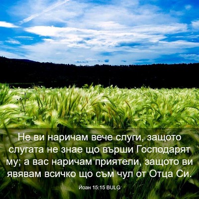 Picture 03 - Йоан 15:15 BULG - Не ви наричам вече слуги, - Bible Verse Picture
