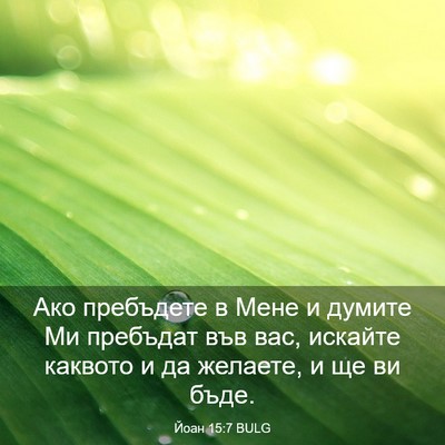 Picture 03 - Йоан 15:7 BULG - Ако пребъдете в Мене и - Bible Verse Picture
