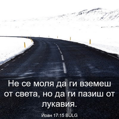 Picture 03 - Йоан 17:15 BULG - Не се моля да ги вземеш от - Bible Verse Picture