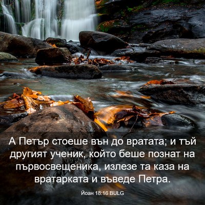 Picture 03 - Йоан 18:16 BULG - А Петър стоеше вън до - Bible Verse Picture