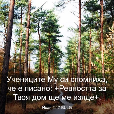 Picture 03 - Йоан 2:17 BULG - Учениците Му си спомниха, - Bible Verse Picture