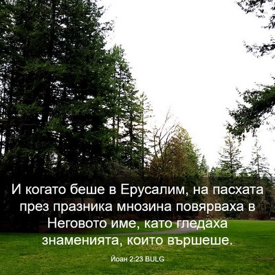 Picture 03 - Йоан 2:23 BULG - И когато беше в Ерусалим, - Bible Verse Picture