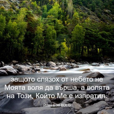 Picture 03 - Йоан 6:38 BULG - защото слязох от небето не - Bible Verse Picture