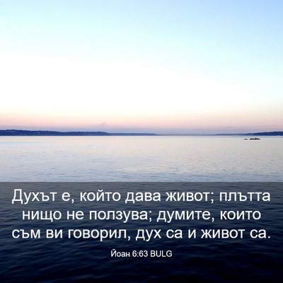Picture 03 - Йоан 6:63 BULG - Духът е, който дава живот; - Bible Verse Picture