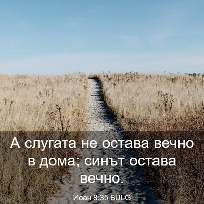 Picture 03 - Йоан 8:35 BULG - А слугата не остава вечно в - Bible Verse Picture