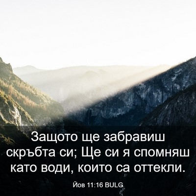 Picture 03 - Йов 11:16 BULG - Защото ще забравиш скръбта - Bible Verse Picture