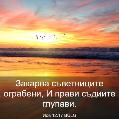 Picture 03 - Йов 12:17 BULG - Закарва съветниците - Bible Verse Picture