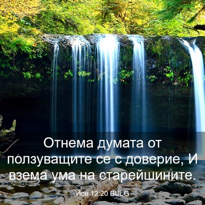 Picture 03 - Йов 12:20 BULG - Отнема думата от - Bible Verse Picture