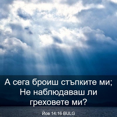 Picture 03 - Йов 14:16 BULG - А сега броиш стъпките ми; - Bible Verse Picture