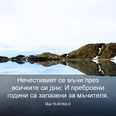 Picture 03 - Йов 15:20 BULG - Нечестивият се мъчи през - Bible Verse Picture