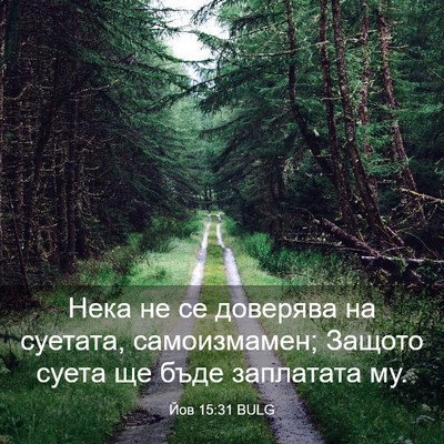 Picture 03 - Йов 15:31 BULG - Нека не се доверява на - Bible Verse Picture