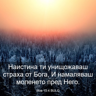 Picture 03 - Йов 15:4 BULG - Наистина ти унищожаваш - Bible Verse Picture