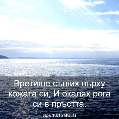 Picture 03 - Йов 16:15 BULG - Вретище съших върху кожата - Bible Verse Picture