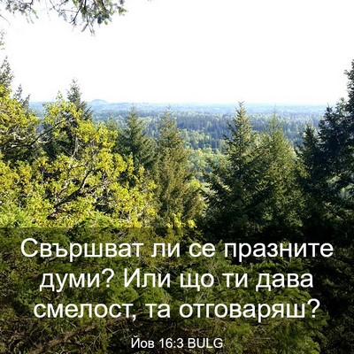 Picture 03 - Йов 16:3 BULG - Свършват ли се празните - Bible Verse Picture