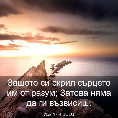 Picture 03 - Йов 17:4 BULG - Защото си скрил сърцето им - Bible Verse Picture