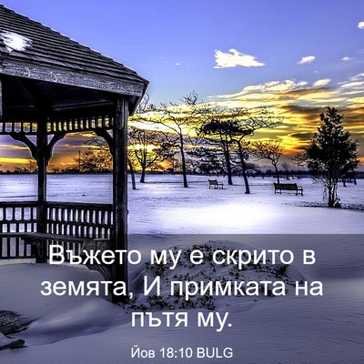 Picture 03 - Йов 18:10 BULG - Въжето му е скрито в - Bible Verse Picture