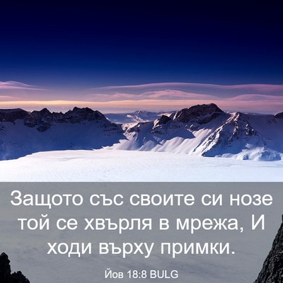 Picture 03 - Йов 18:8 BULG - Защото със своите си нозе - Bible Verse Picture