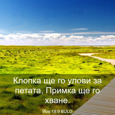 Picture 03 - Йов 18:9 BULG - Клопка ще го улови за - Bible Verse Picture