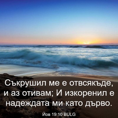 Picture 03 - Йов 19:10 BULG - Съкрушил ме е отвсякъде, и - Bible Verse Picture