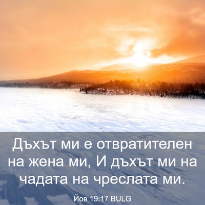 Picture 03 - Йов 19:17 BULG - Дъхът ми е отвратителен на - Bible Verse Picture