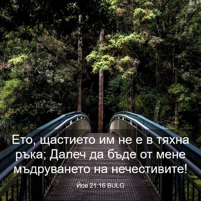 Picture 03 - Йов 21:16 BULG - Ето, щастието им не е в - Bible Verse Picture