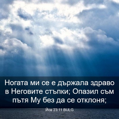 Picture 03 - Йов 23:11 BULG - Ногата ми се е държала - Bible Verse Picture